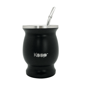 Mate Clasico Negro + Bombilla Keep