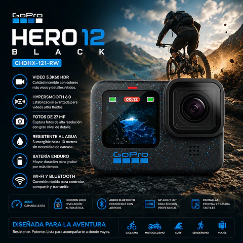 🎥 GoPro HERO12 Black (CHDHX-121-RW)