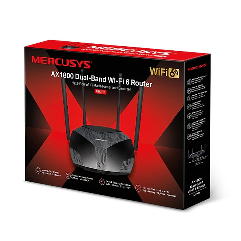 📶 MERCUSYS MR70X – Router Wi-Fi 6 AX1800 Doble Banda