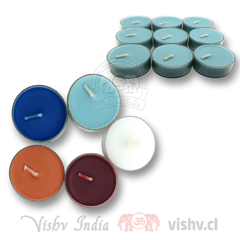 Velas Tealight Colores - Set de 9 ($990 x Mayor)