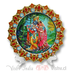 Plato Decorado Krishna y Radha en Relieve ($3.990 x Mayor)