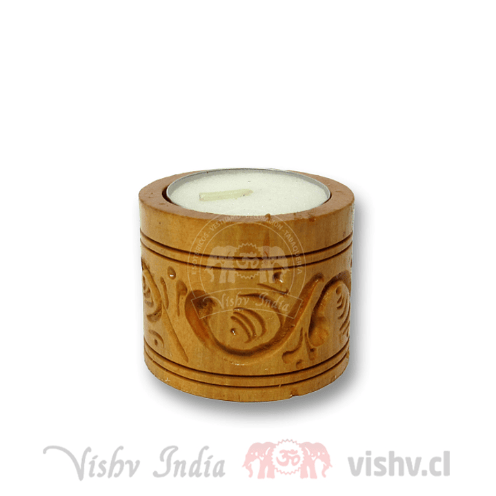 Porta velas Madera Tallada #504 ($1.490 x Mayor)  1