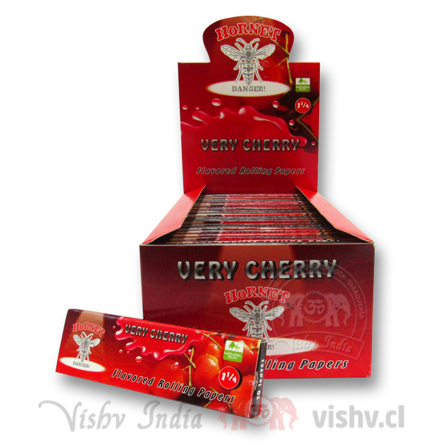 Papelillo Hornet sabor Cherry 1 1/4 - Display ($9.990 x Mayor)