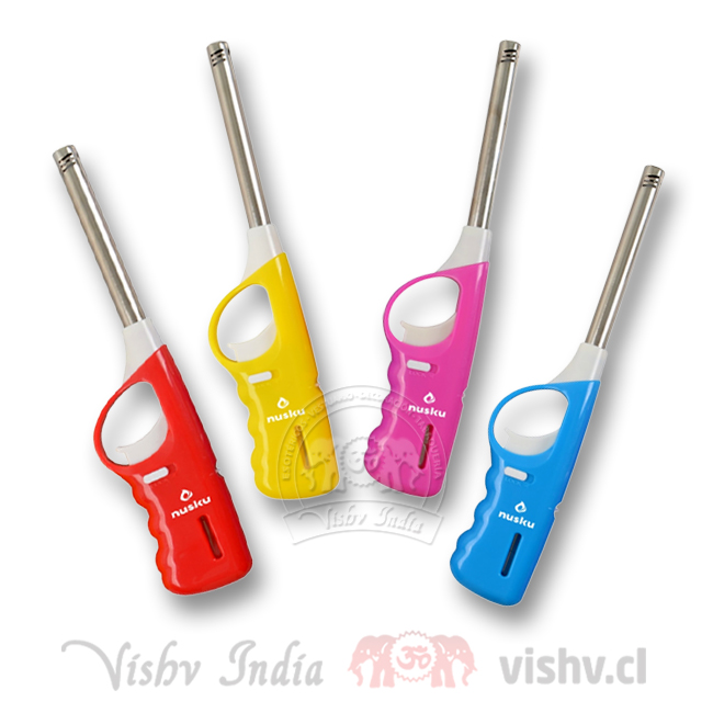 Chispero recargable corto, regulable. Seguridad ISO. Color al AZAR.