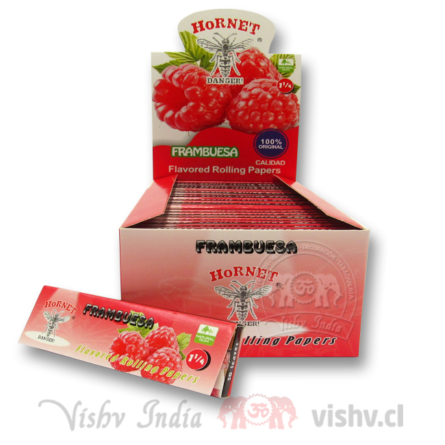 Papelillo Hornet sabor Frambuesa 1 1/4 - Display ($9.990 x Mayor)