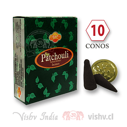 Caja de 10 Conos Sac Tradicionales - "Patchouli" ($415 x Mayor)