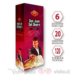 Incienso SAC "Don Juan del Dinero" ($1.690 x Mayor) Caja de 6 Hexágonos
