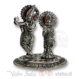 Figura Krishna y Radha Plateada ($9.990 x Mayor) 