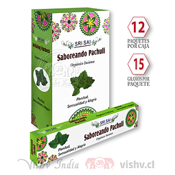 Incienso Orgánico Patchouli Sri Sai 12 Cajitas  ($6.000 x Mayor)