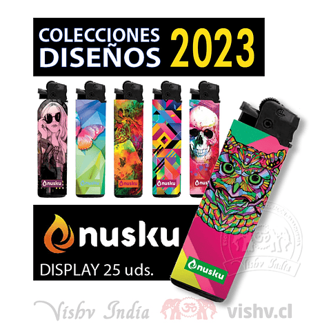 Encendedor Nusku Diseños 2023. - Display ($4.990 x Mayor)