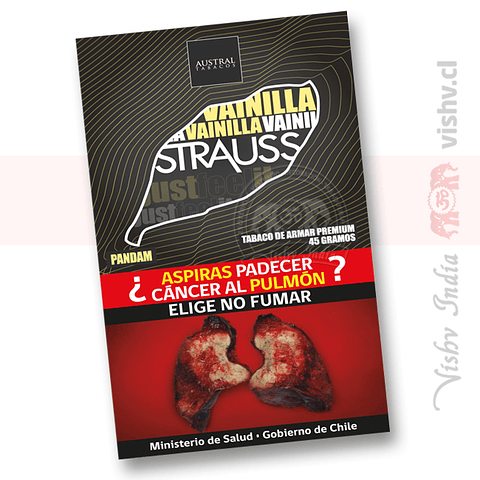 Tabaco Strauss Vainilla 45 Grm. ($4.290 x Mayor)