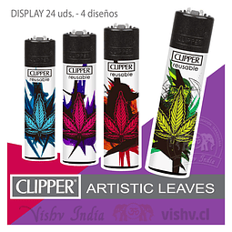 Encendedor Clipper "Colección Artistic Leaves" - Display- 2