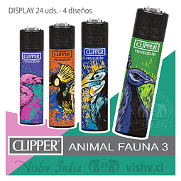 Encendedor Clipper "Colección Animal Fauna 3" - Display- 4