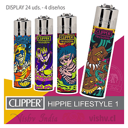 Encendedor Clipper "Colección Hippie Lifestyle 1" - Display