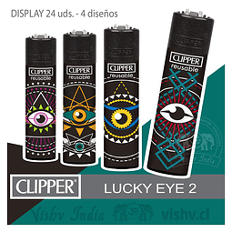 Encendedor Clipper "Lucky Eyes" - Display