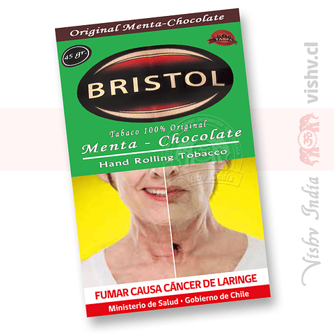 Tabaco Bristol Menta-Chocolate 45 Gr. ($4.190 x Mayor)   