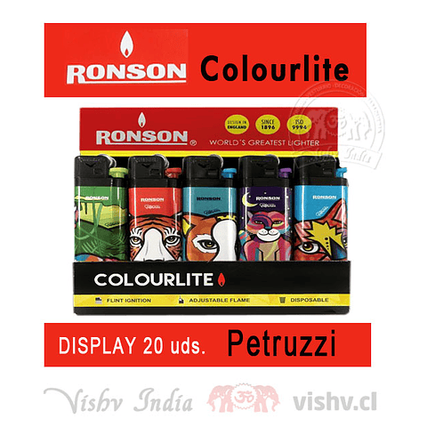 Encendedor Ronson Colourlite 20 uds. 2022 - Display
