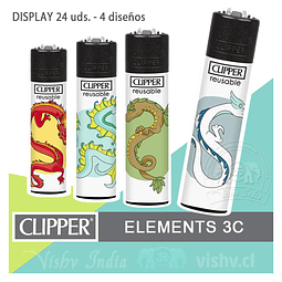 Encendedor Clipper Colección Elements 3C - Display