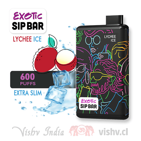 Vaper Exotic Sip Bar - Lychee ICE ($4.990 x Mayor) 600 Puffs