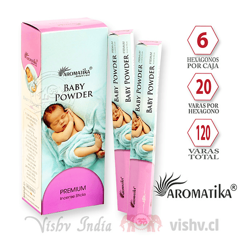 Incienso Aromatika Aroma de Bebe - Caja de 6 Hexágonos