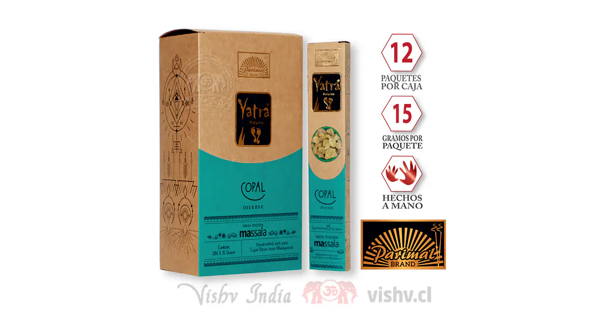 Incienso Parimal Yatra Naturals Copal 12 Cajitas