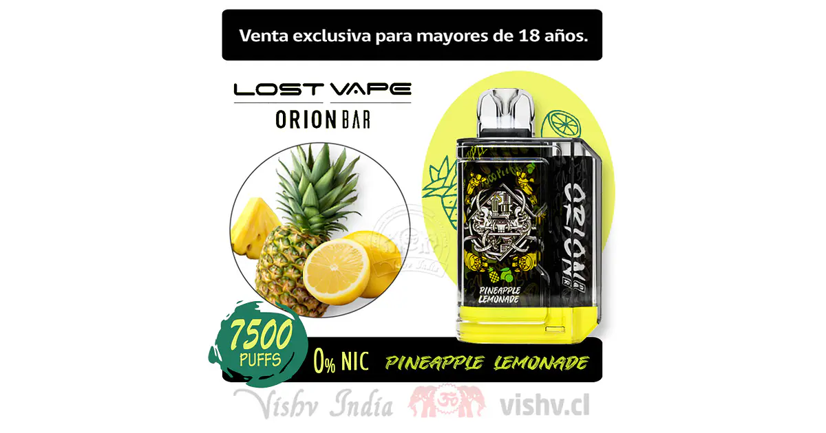 Lost Vape Orion Bar - Limonada y Pia ($9.990 x Mayor) 7.500
