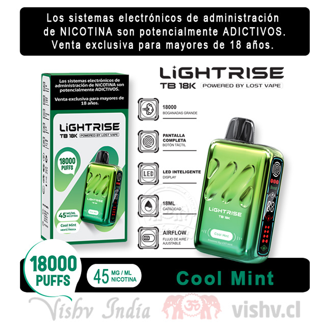 Lost Vape Lightrise - Menta Fresca ($14.190 x Mayor) 18.000 Puffs 2