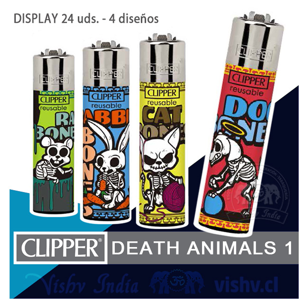Encendedor Clipper Colección Death Animals 1 - Display 24 Uds 1