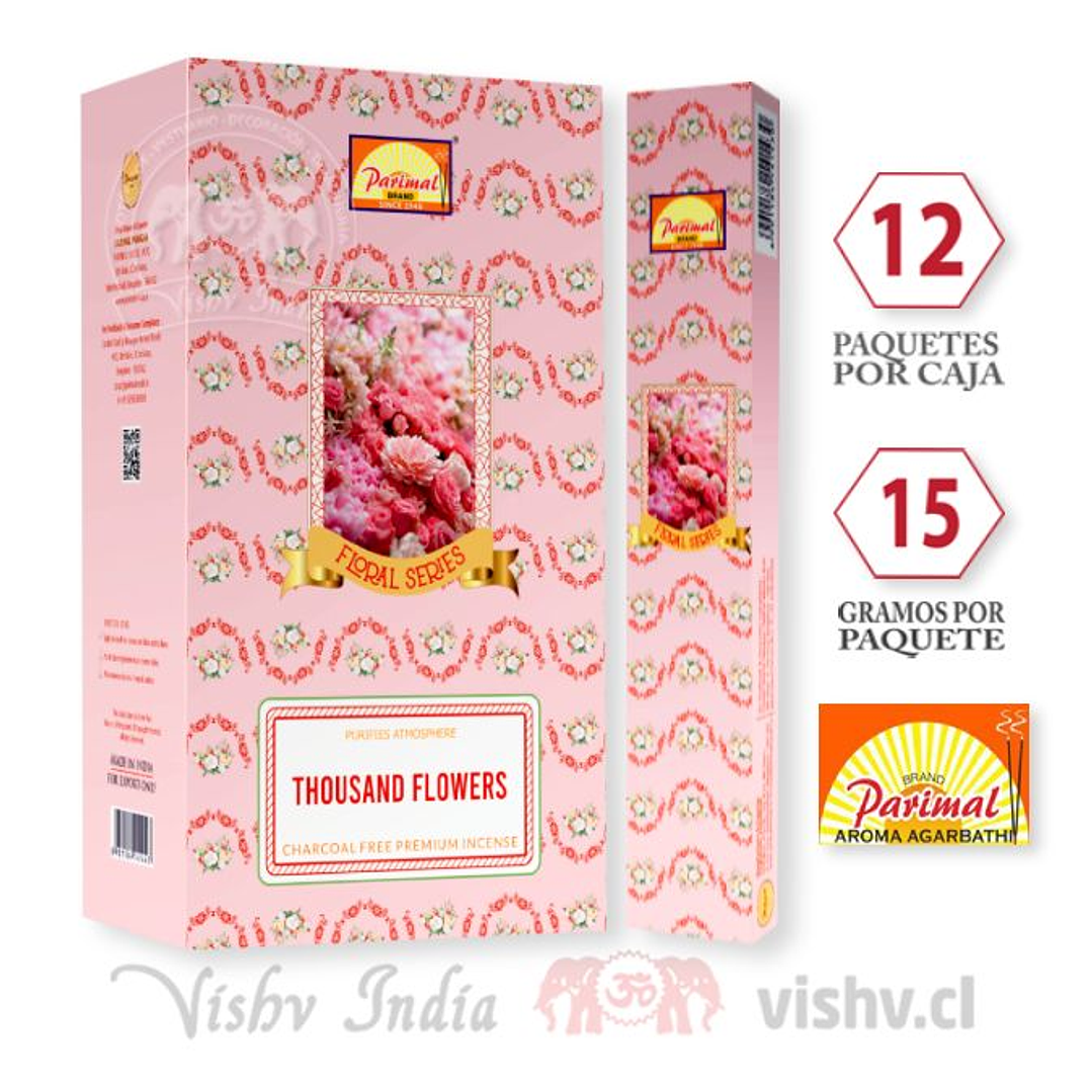 Incienso Parimal Mil Flores - 12 Cajitas ($4.990 x Mayor) 1