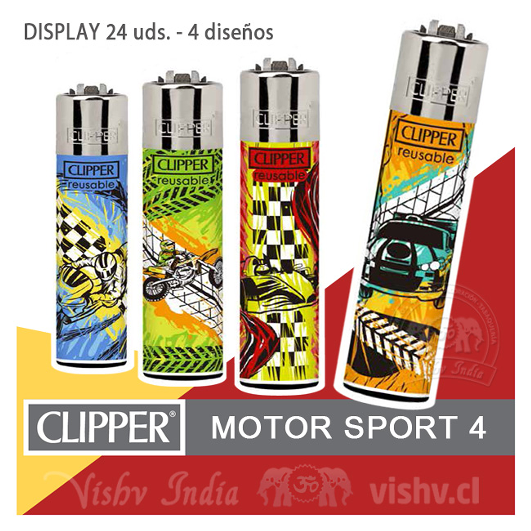Encendedor Clipper Colección Motor Sport 4 - Display 24 Uds 1