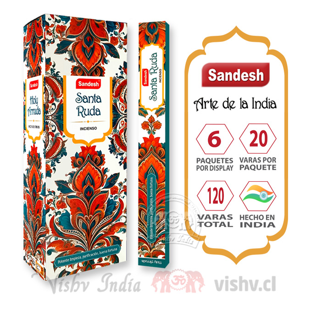 Incienso Sandesh - Santa Ruda ($1.690 x Mayor) Caja de 6 Paquetes 1