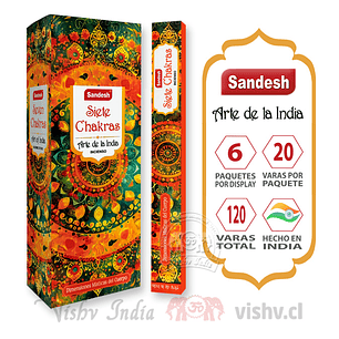 Incienso Sandesh - Siete Chakras ($1.690 x Mayor) Caja de 6 Paquetes