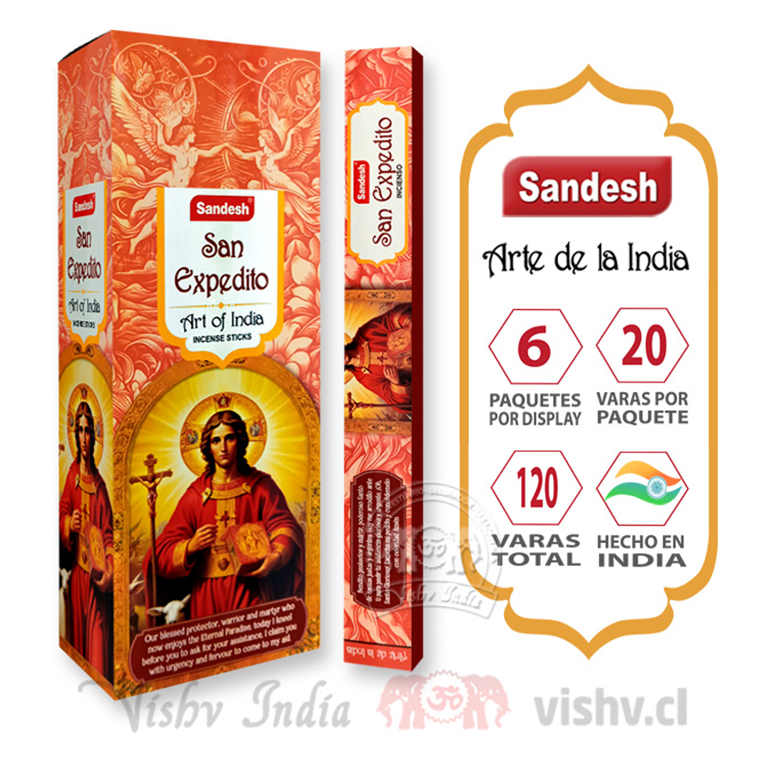Incienso Sandesh - San Expedito ($1.690 x Mayor) Caja de 6 Paquetes 1