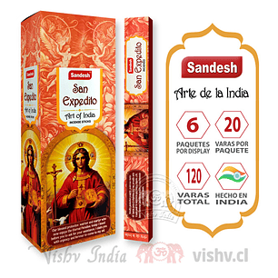 Incienso Sandesh - San Expedito ($1.690 x Mayor) Caja de 6 Paquetes