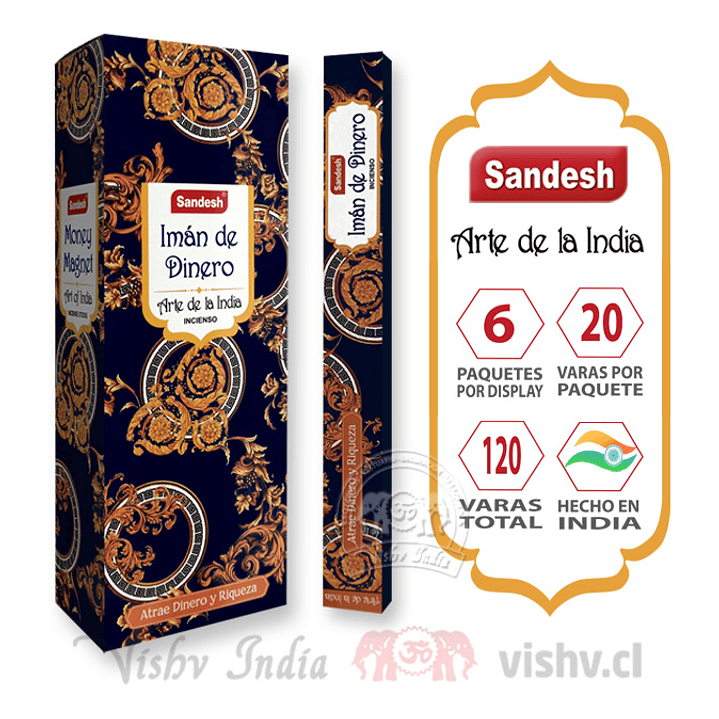 Incienso Sandesh - Iman del Dinero ($1.690 x Mayor) Caja de 6 Paquetes 1
