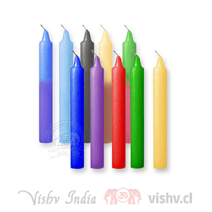 Vela Lisa Esotérica Colores Surtidos - 10 Velas