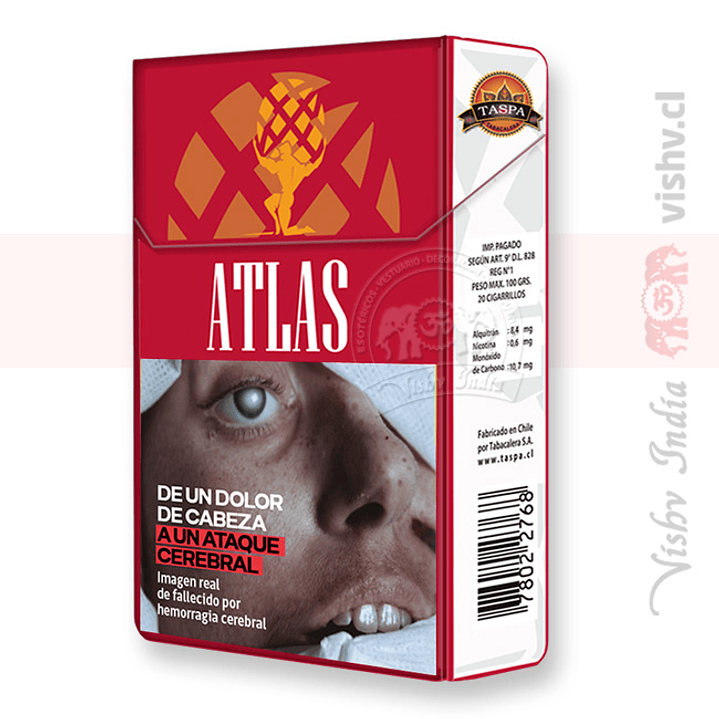 Cigarrillos Atlas Red King Size - 20 Uds ($2.547 x Mayor) 1