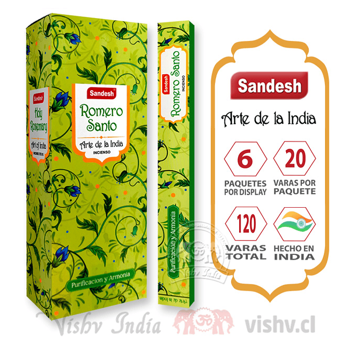 Incienso Sandesh - Romero Santo ($1.690 x Mayor) Caja de 6 Paquetes 1