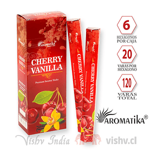Incienso Aromatika Cherry y Vainilla - Caja de 6 Hexágonos