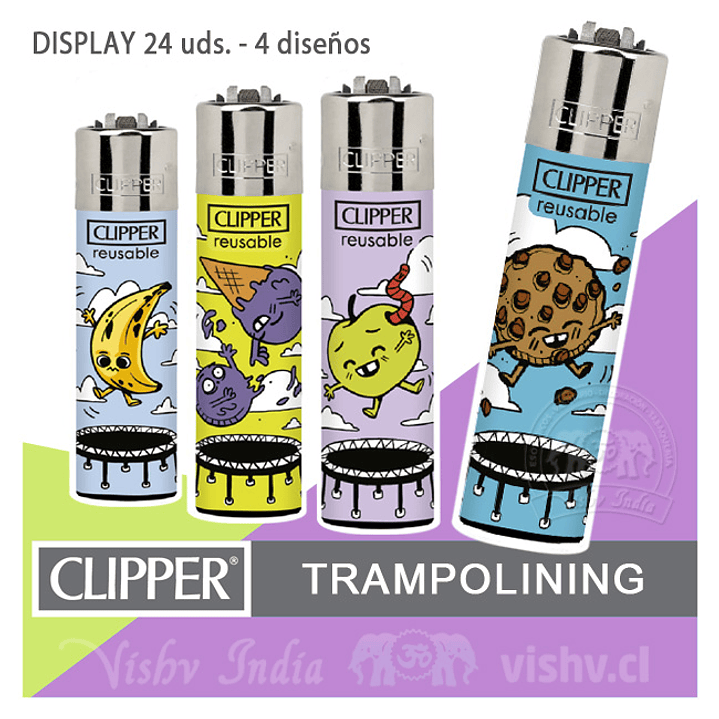 Encendedor Clipper Colección Trampolining - Display 24 Uds 1