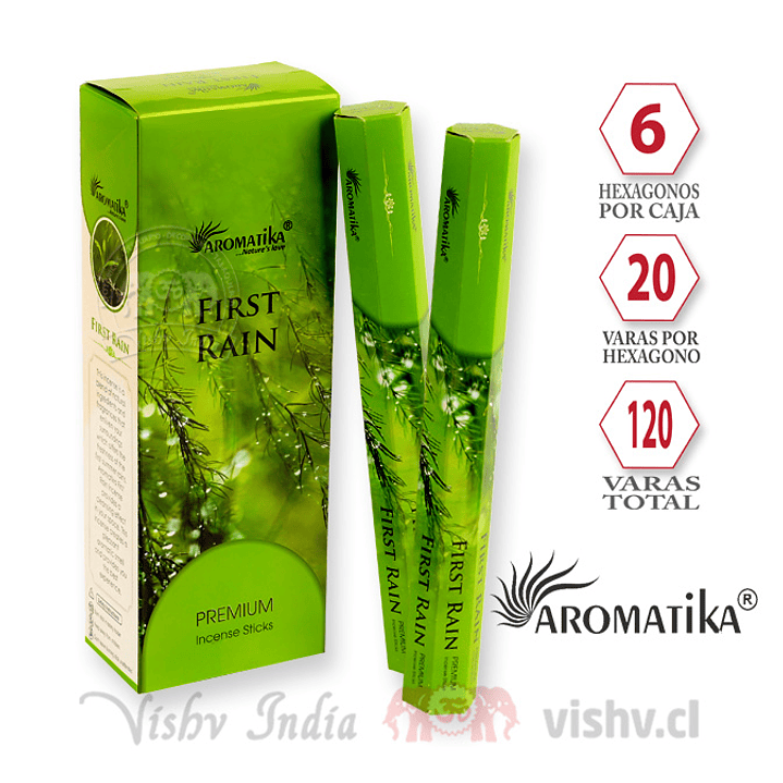 Incienso Aromatika Primera Lluvia - Caja de 6 Hexágonos 1