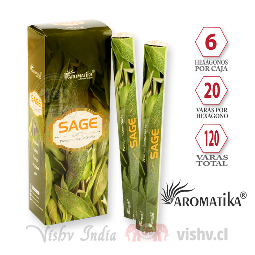 Incienso Aromatika Salvia - Caja de 6 Hexágonos 1