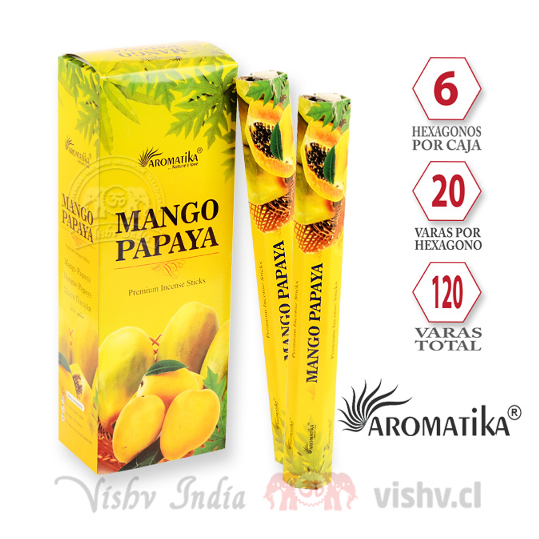 Incienso Aromatika Mango y Papaya - Caja de 6 Hexágonos 1