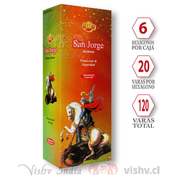 Incienso SAC "San Jorge" ($1.690 x Mayor) Caja de 6 Hexágonos