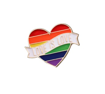 PIN/BROCHE CORAZÓN "LOVE IS LOVE"