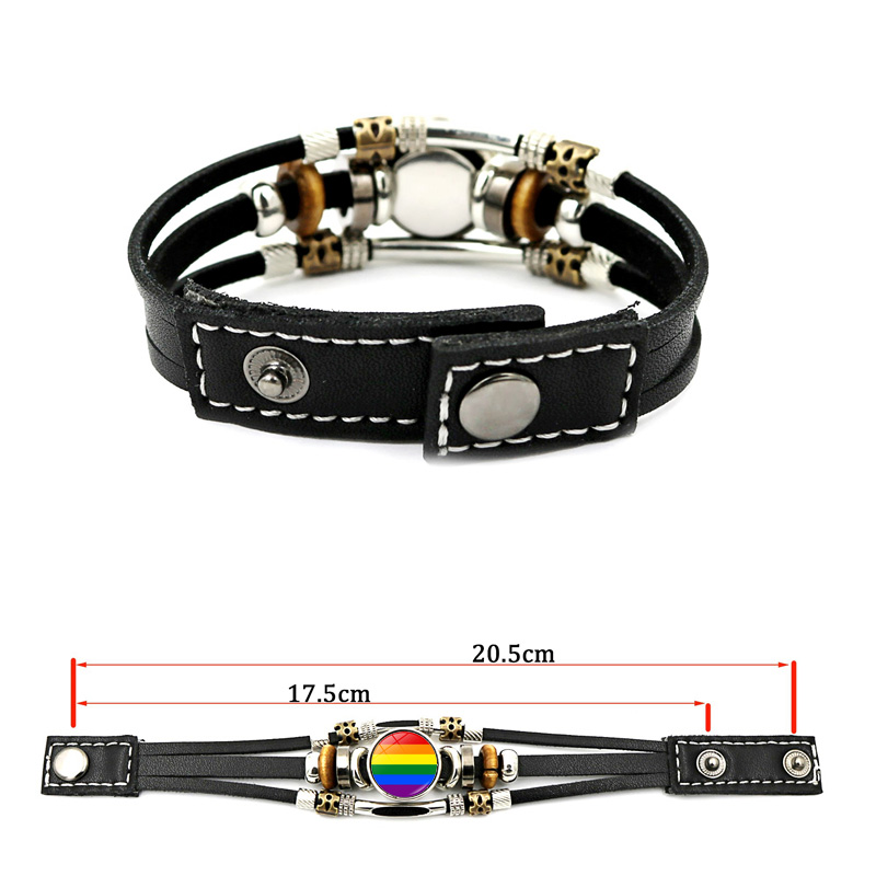 PULSERA DE CUERO ORGULLO GAY 