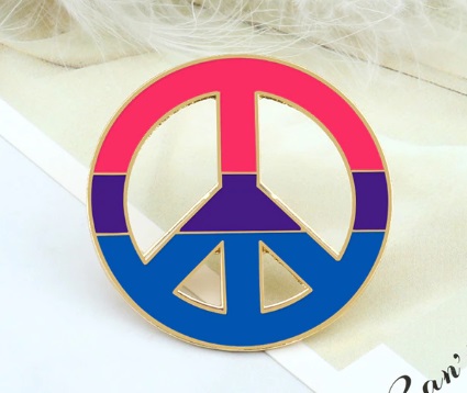 PIN/BROCHE SIMBOLO DE PAZ BISEXUAL