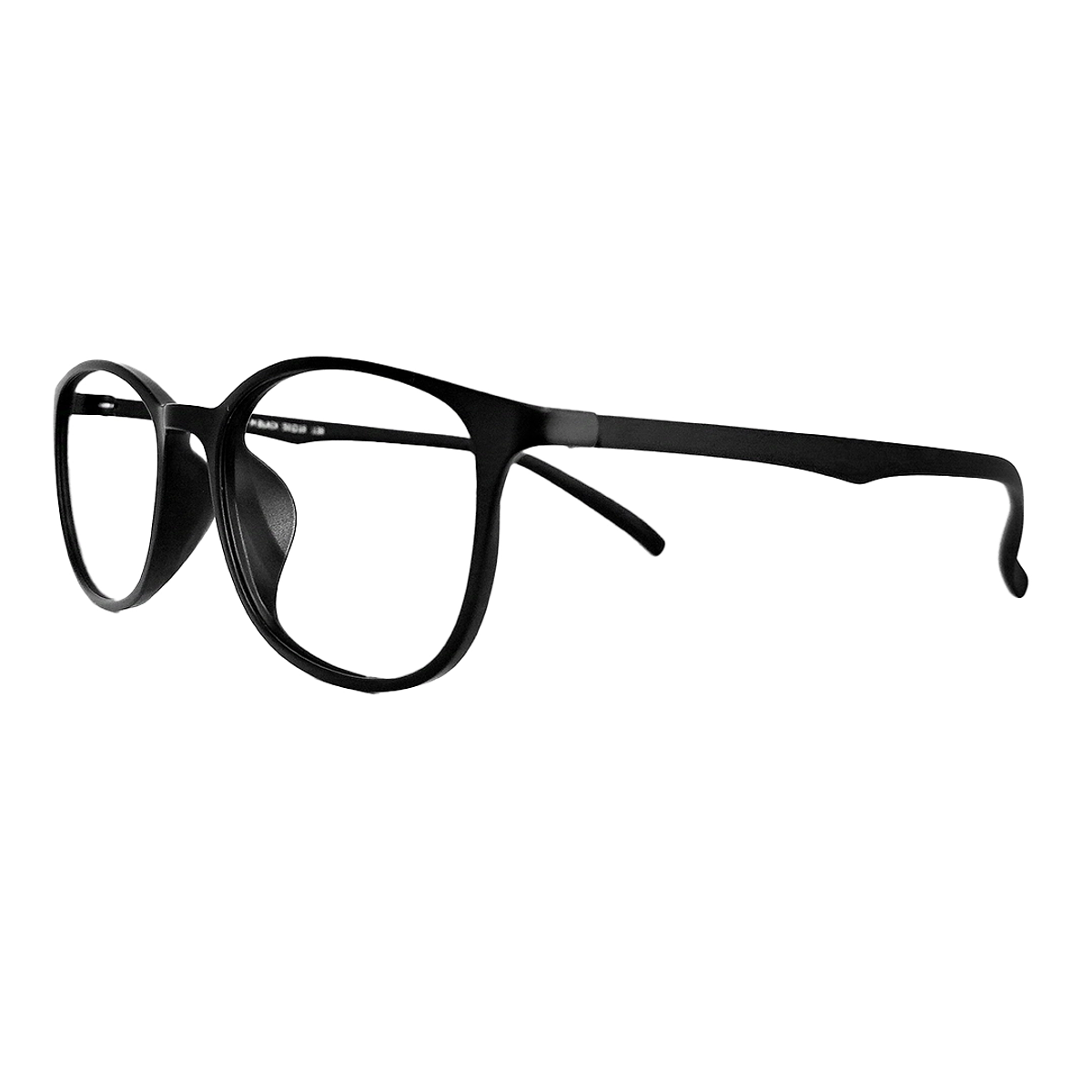 Gafas negras en fibra de Nylon unisex ovaladas