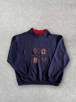 Vintage Grandmacore Cuello Rojo Sudadera (S)