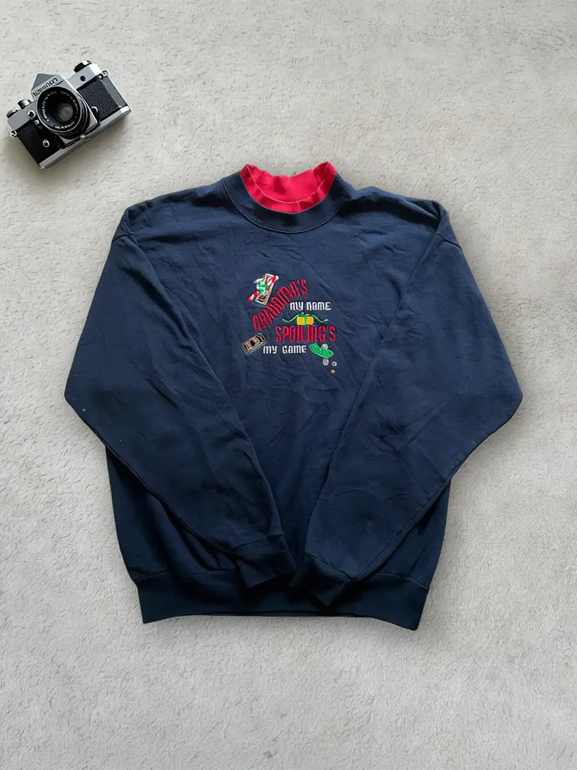 Grandma's My Name Vintage Sudadera Azul (L) 1